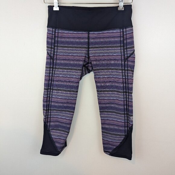 Lululemon Capri Leggings in Purple/Black, Sz 6 - Picture 1 of 3